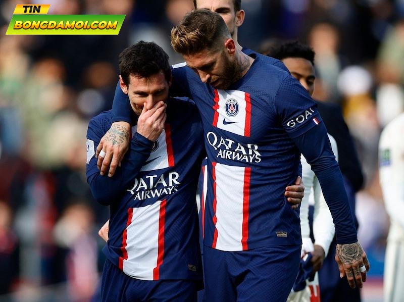 Messi và Ramos là đồng đội tại PSG. Ảnh: Getty